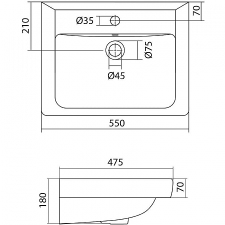 Тумба с раковиной Акватон Йорк 55 1A1705K1YOAV0, белый/ясень фабрик